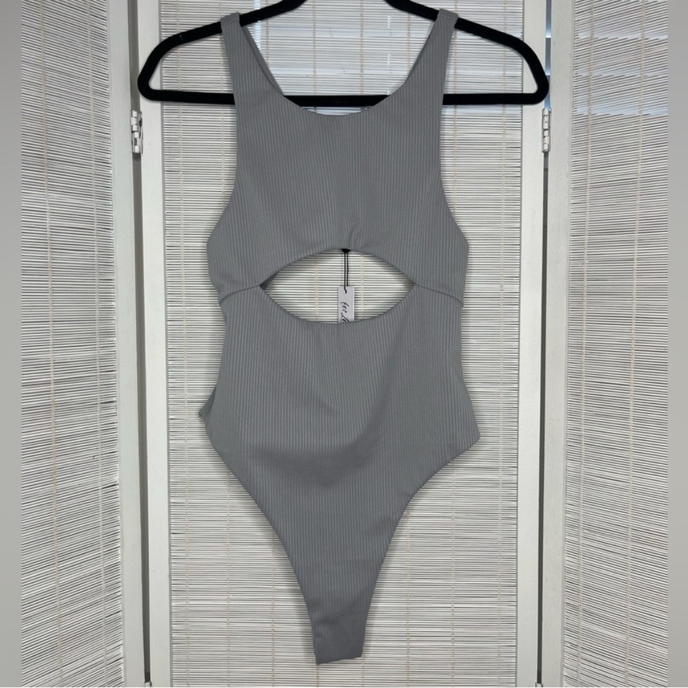 For Love And Lemons Ribbed Keyhole Bodysuit
